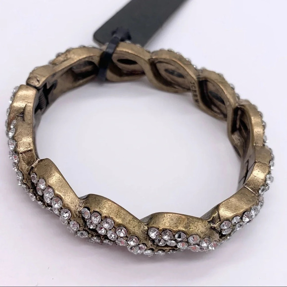 J. Crew Pave Twist Hinged Bangle NWT - Picture 2 of 3